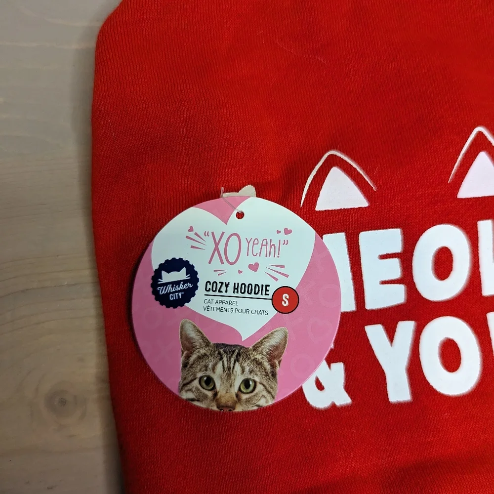 Small Red Cat Hoodie